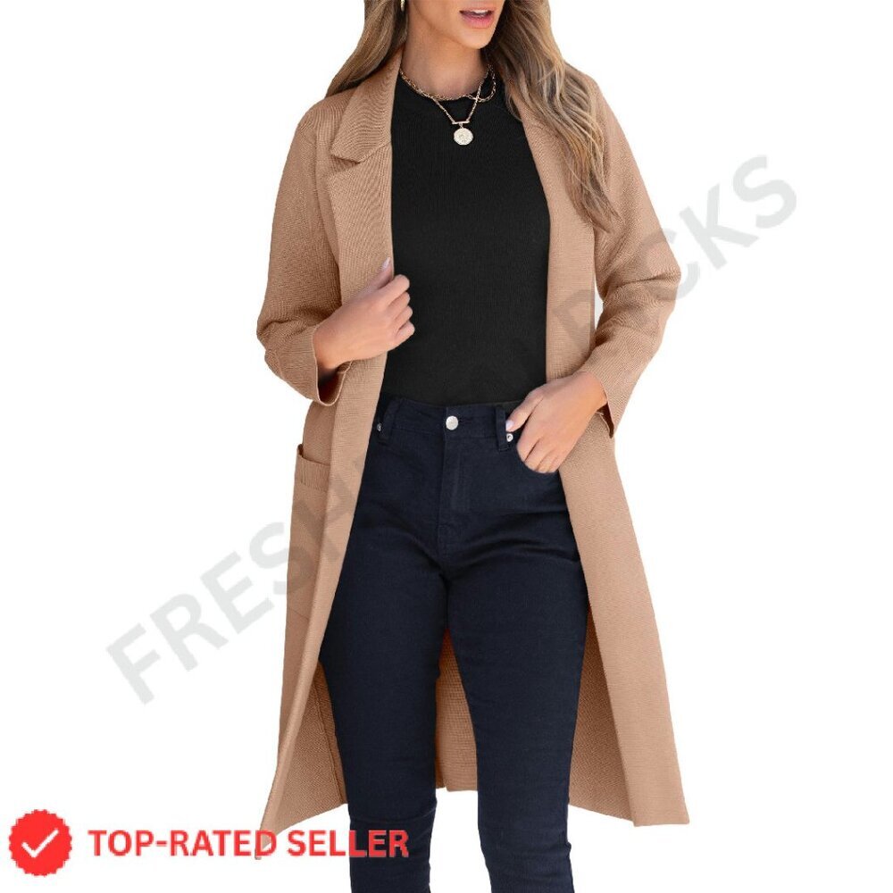 Oversized Knit Cardigan Sweater Blazer Lapel Chic Minimal Classic Fall Outfits